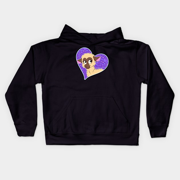 Sweet Sheep - Valentine's Day (Grape Soda,Close-up) Kids Hoodie by K-Tee's CreeativeWorks